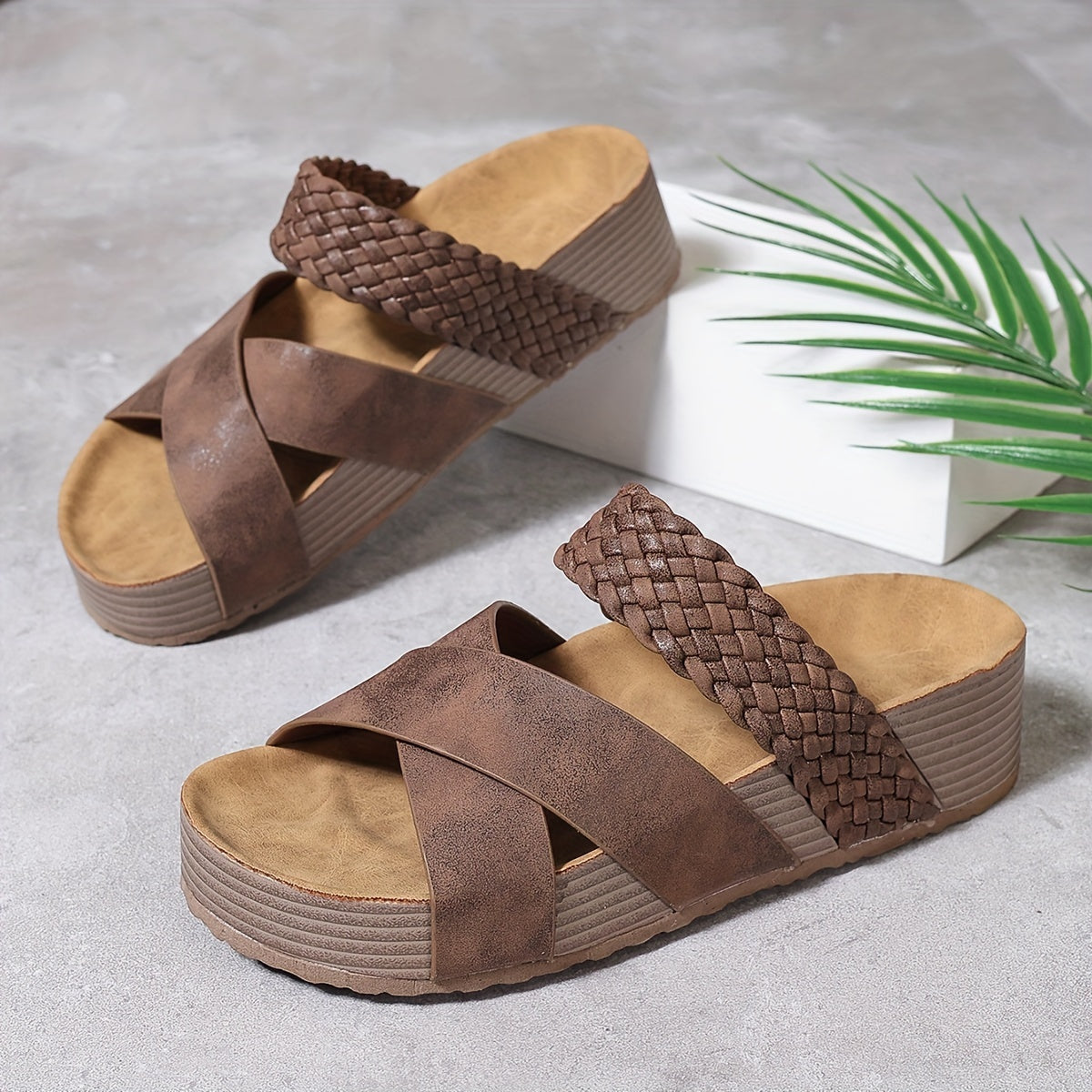 Esme | Crisscross Espadrille Slide Sandals