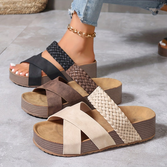 Esme | Crisscross Espadrille Slide Sandals