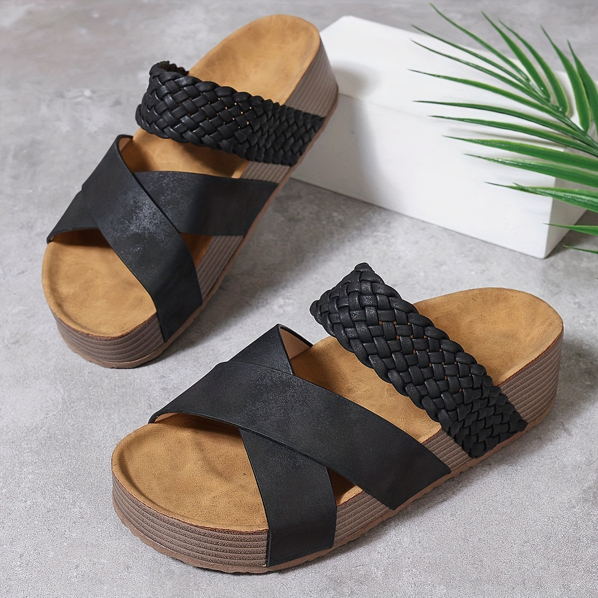 Esme | Crisscross Espadrille Slide Sandals