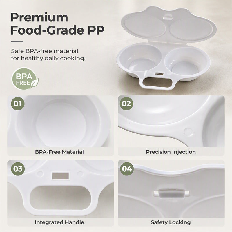 🥚 Smart Microwave Egg Poacher with Lid – Perfectly Poached Eggs in Minutes ✨
