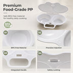 🥚 Smart Microwave Egg Poacher with Lid – Perfectly Poached Eggs in Minutes ✨