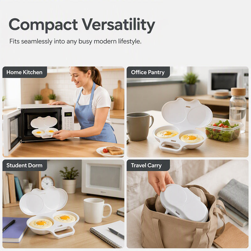 🥚 Smart Microwave Egg Poacher with Lid – Perfectly Poached Eggs in Minutes ✨